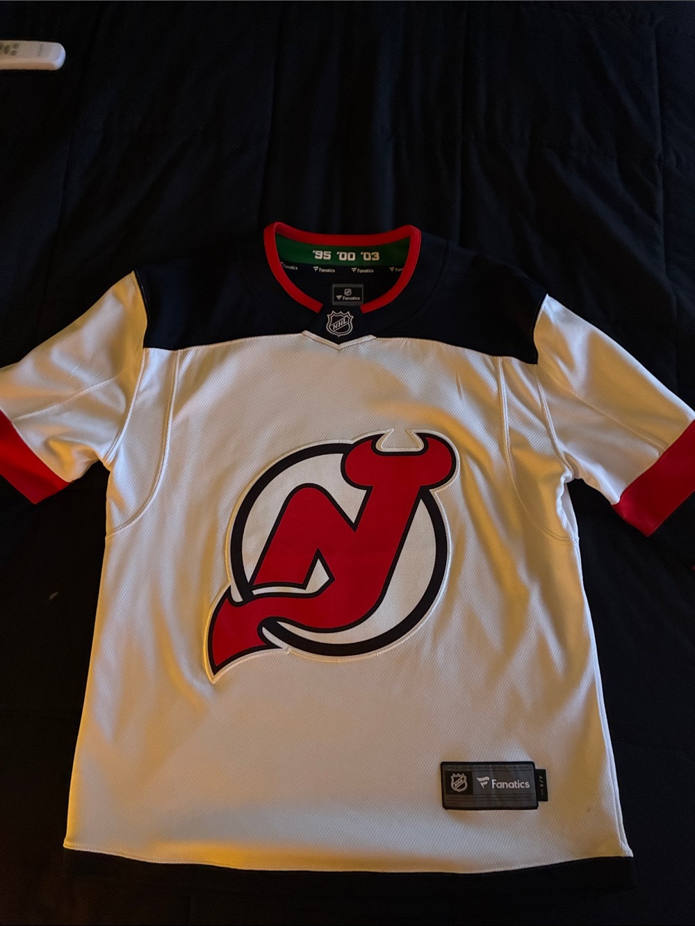 Fanatics New Jersey Devils Kids White Red & Black Jersey Shirt